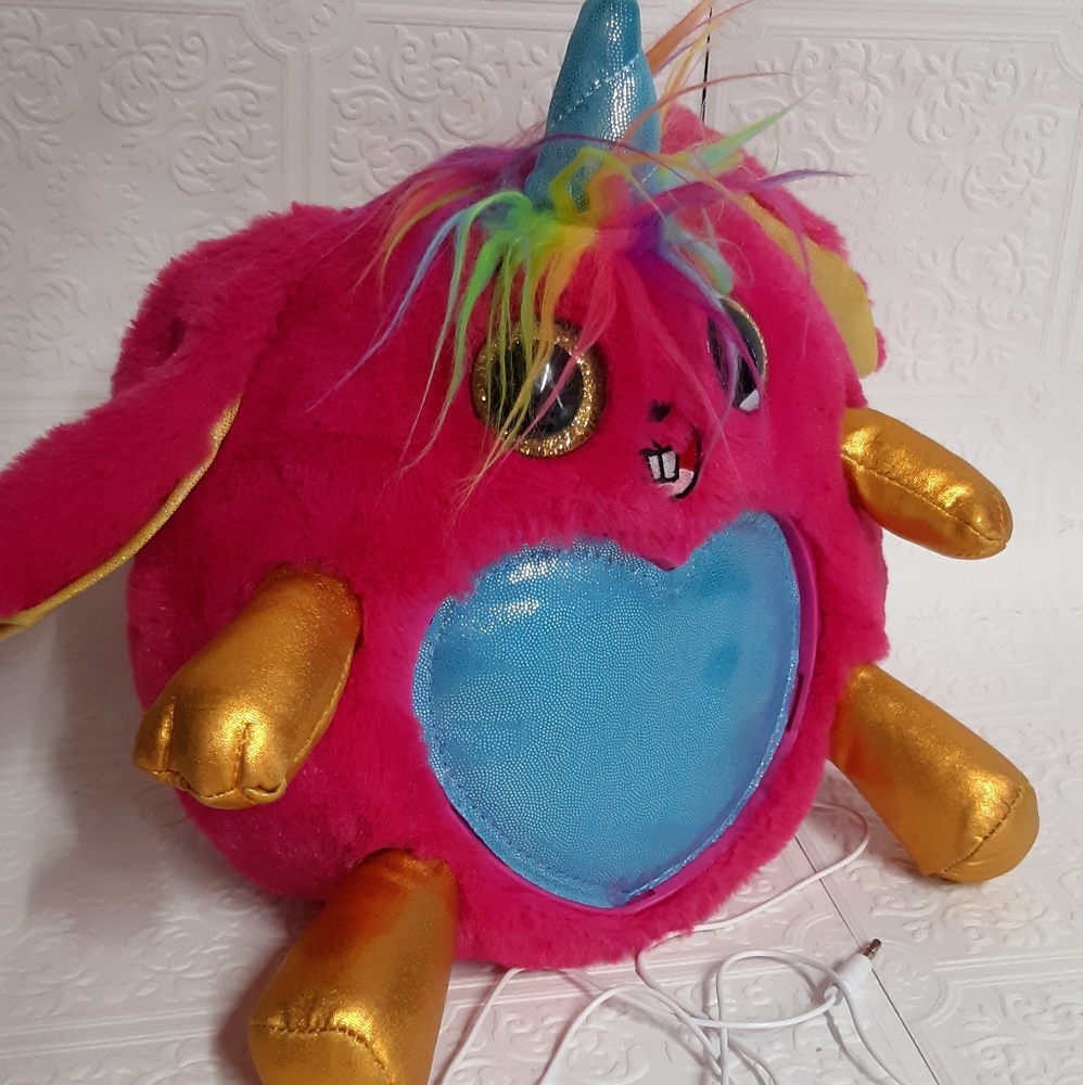 Unicorn Bunny plug in Personal Speaker Pillow Plush Squish toy Rainbowcore